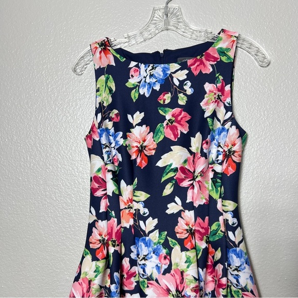 Vince Camuto Floral Sleeveless Dress - Navy and Pink - Picture 2 of 7
